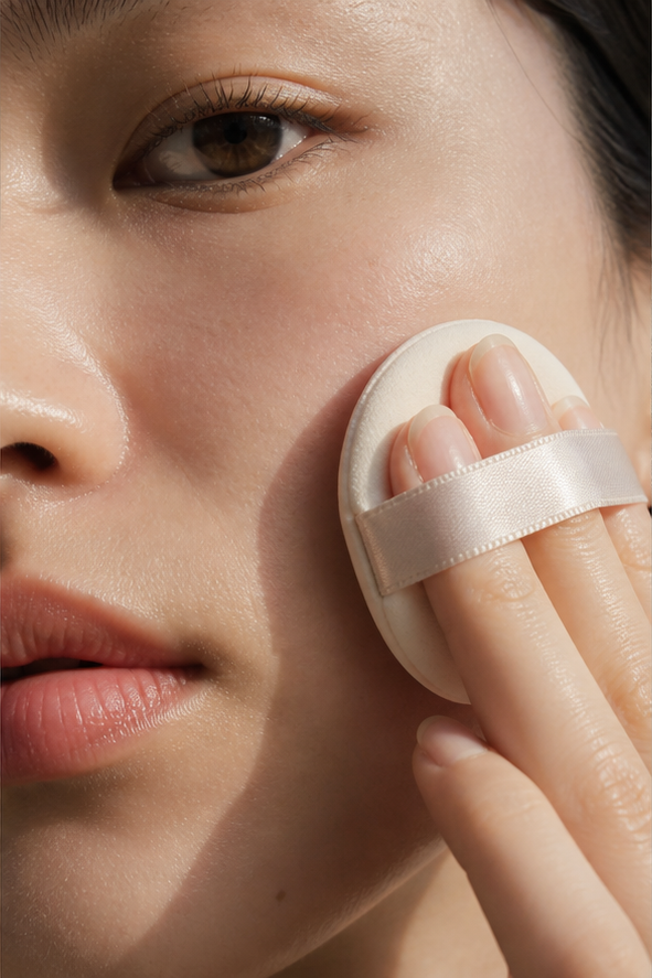 Cushion puff makeup gesture